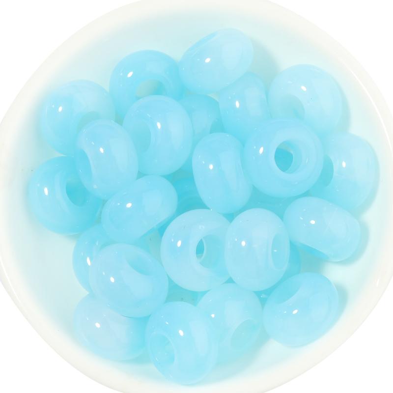50pcs/lot Colorful Round Acrylic Beads Big Hole Loose Spacer Beads For Jewelry Making DIY Necklaces Bracelets Accessories