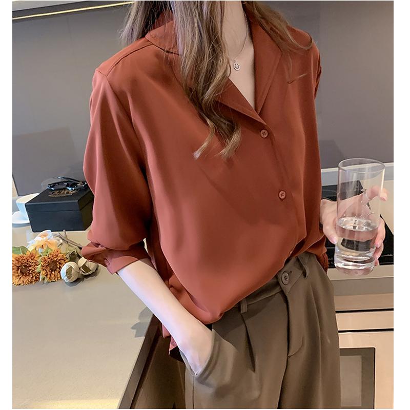Белая рубашка, женская свободная шифоновая рубашка, рубашка на пуговицах с длинными рукавами, блузка, женская рубашка с отложным воротником, OL стиль, Blusas Ropa De Mujer