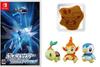 Brilliant Diamond Switch and Piplup Plush Toy Set Original Soy Sauce Dish with a Design Front View Pokémon - + Turtwig, Hikozaru, (Includes