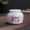 Porcelain White Color Chinese Style Lotus Pattern Sealed Storage Tea Jar Travel Easy to Carry Power Spice Tea Box Teaware