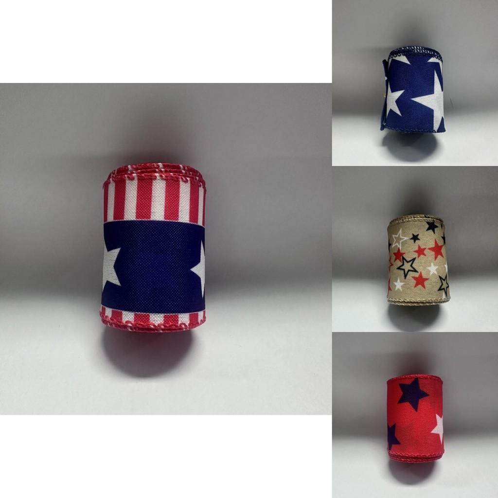 5 Yard Patriotic Ribbon In Red Blue White For Diy Decorations And Craft Projects