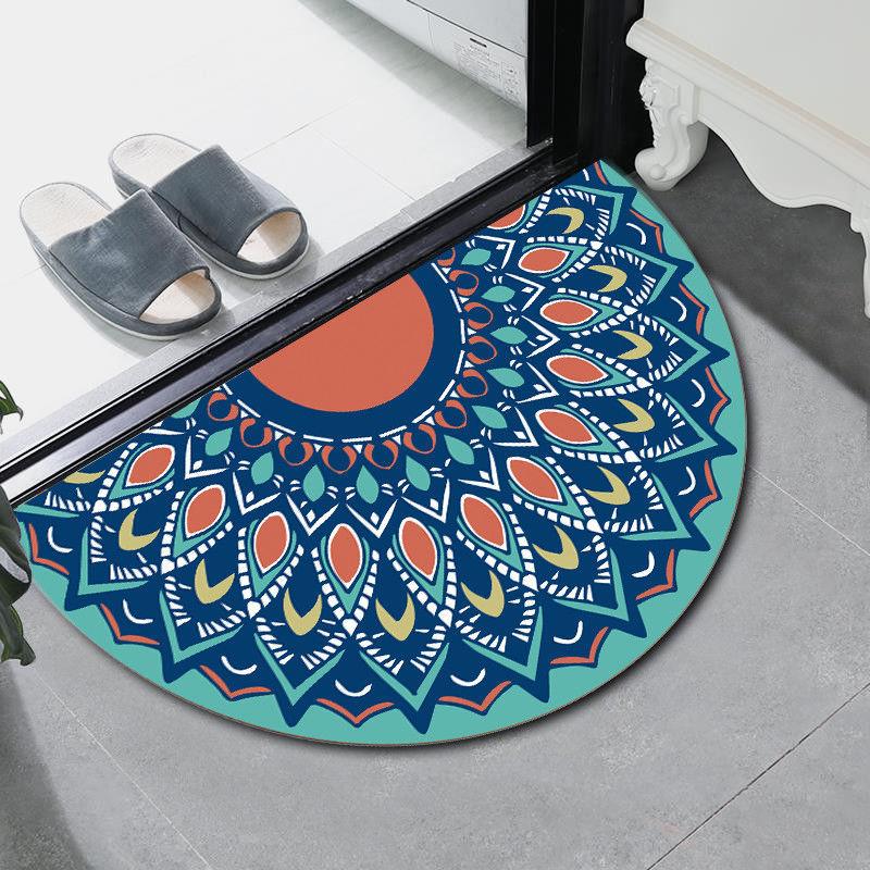 Противоскользящий напольный коврик, полукруглые ковры, ковер для спальни в стиле бохо, полукруглые коврики для ванной комнаты, домашний коврик
