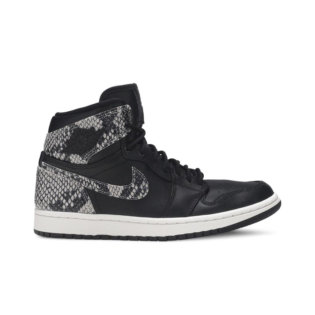 Womens Air Jordan 1 Retro High Premium 'Snakeskin' (women's sizes) Black / Phantom-Black Vintage Basketball Shoes AH7389 014