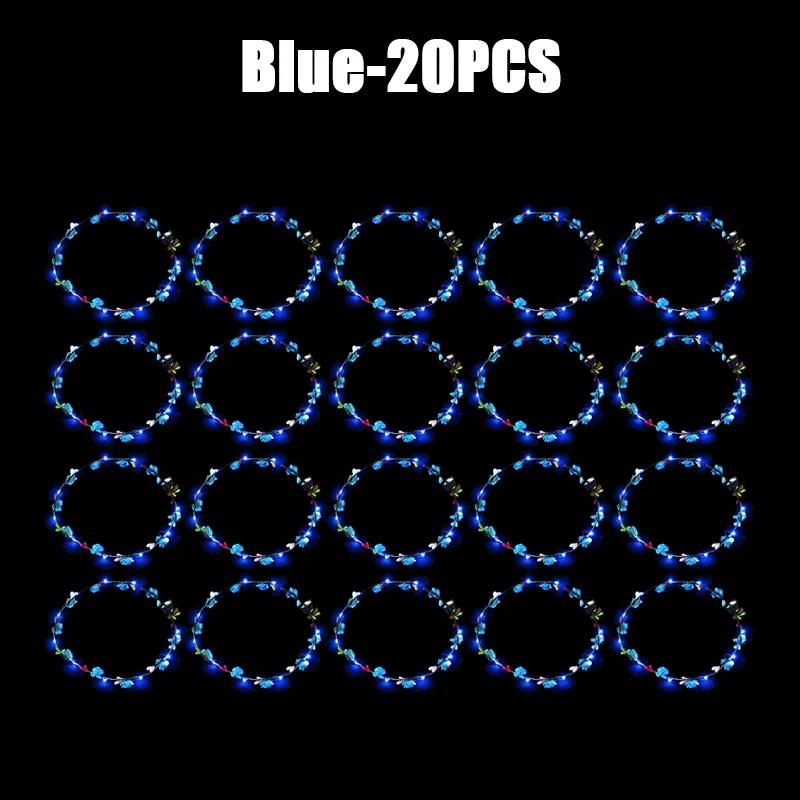 10/60 шт. Светящийся цветочный ободок Светодиодный цветочный венок Светящиеся цветочные венки Короны День рождения Свадьба Рождественское украшение 2024