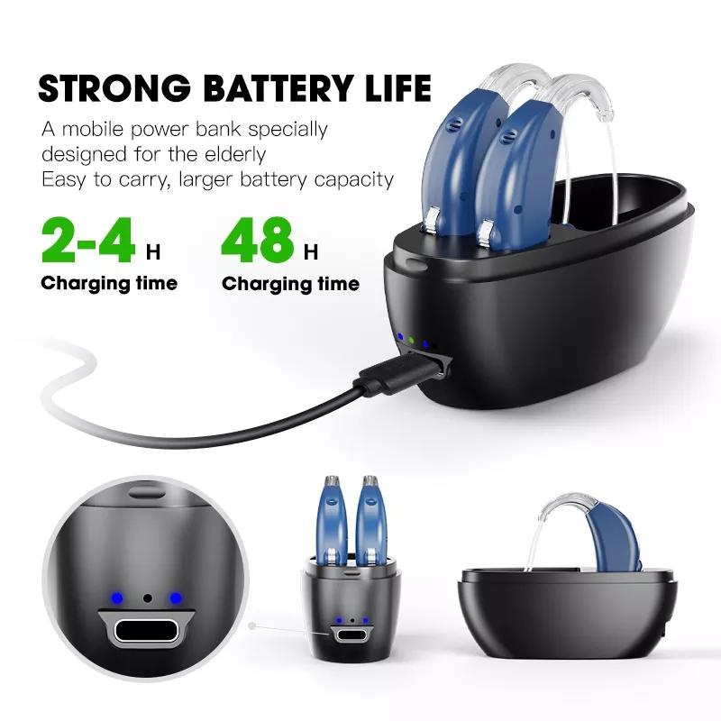 2 в 1 Bluetooth слуховой аппарат для глухих людей шумоподавление усилитель звука тяжелый перезаряжаемый мини-слуховой аппарат для глухоты