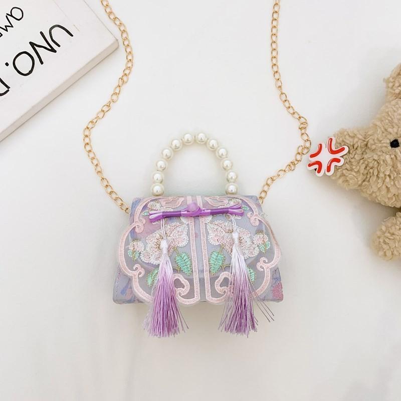 Детская милая сумка через плечо из полиэстера с декоративной строчкой для школы