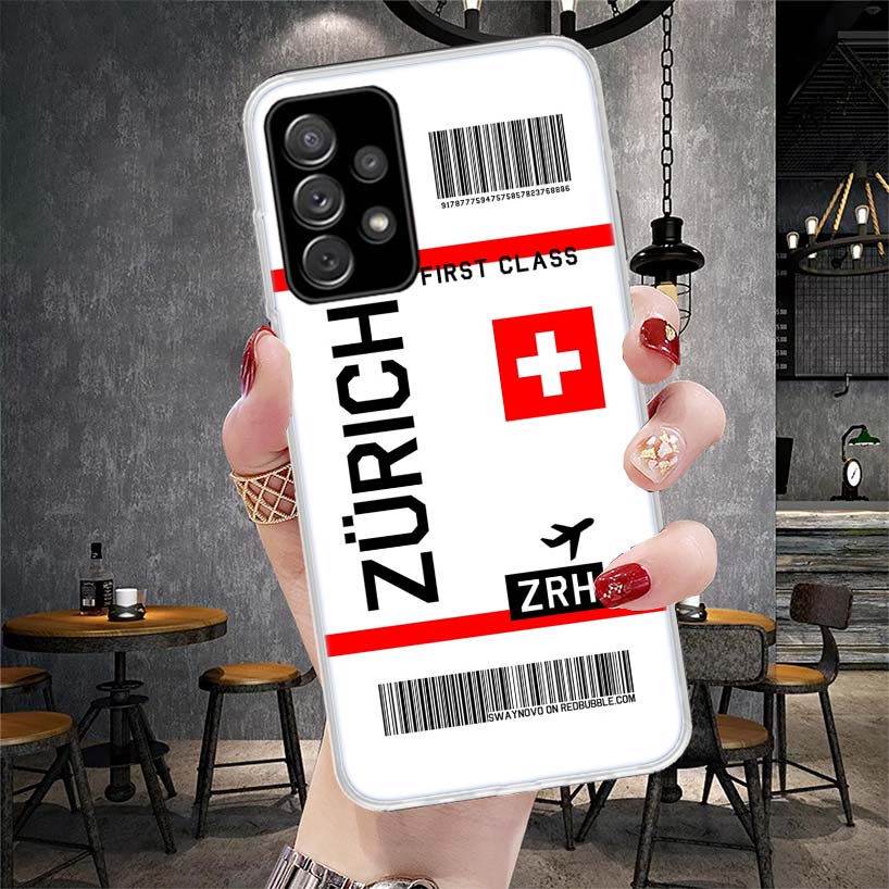 Travel Ticket Label Soft Phone Case For Samsung Galaxy S22 S23 S24 S25 Edge S26 Ultra S20 FE S21 Plus + Fundas Coque Galaxy S20