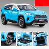 Игрушечная машина-внедорожник Toyota RAV4 SUV масштаба 1/32, литая металлическая модель JKM, открывающиеся двери со звуком и светом, образовательная коллекция, подарок для мальчика