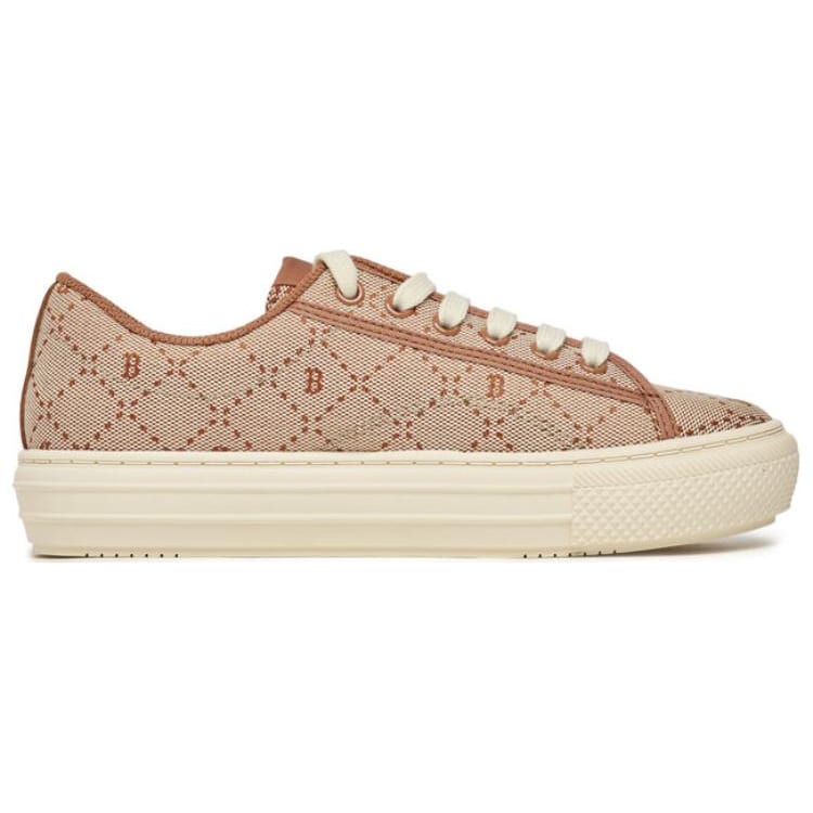 MLB Playball Slip Resistant Abrasion Resistant Low top Canvas Shoes Unisex Brown Beige 3ACVPRM3N-43BGS
