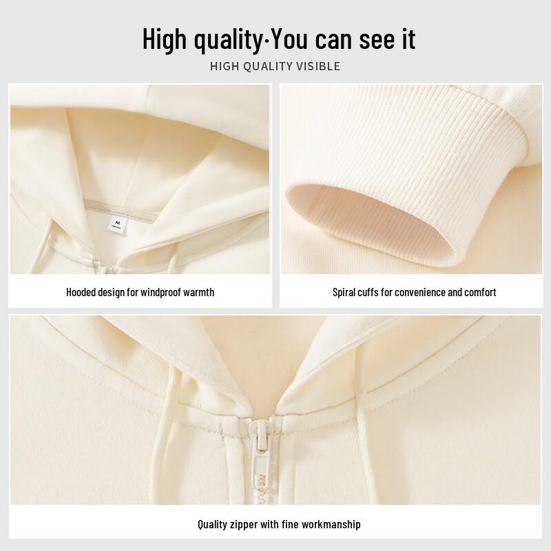 JEANSWEST Women's Loose Hooded Zip-Up Sweatshirt