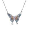 Colorful Ethnic-style Butterfly Choker Necklace with Full Diamond Accents