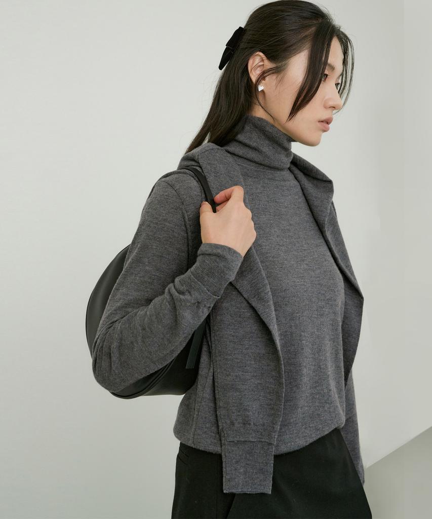 OCTETTE Marino Wool Polo Neck Knit_3Color