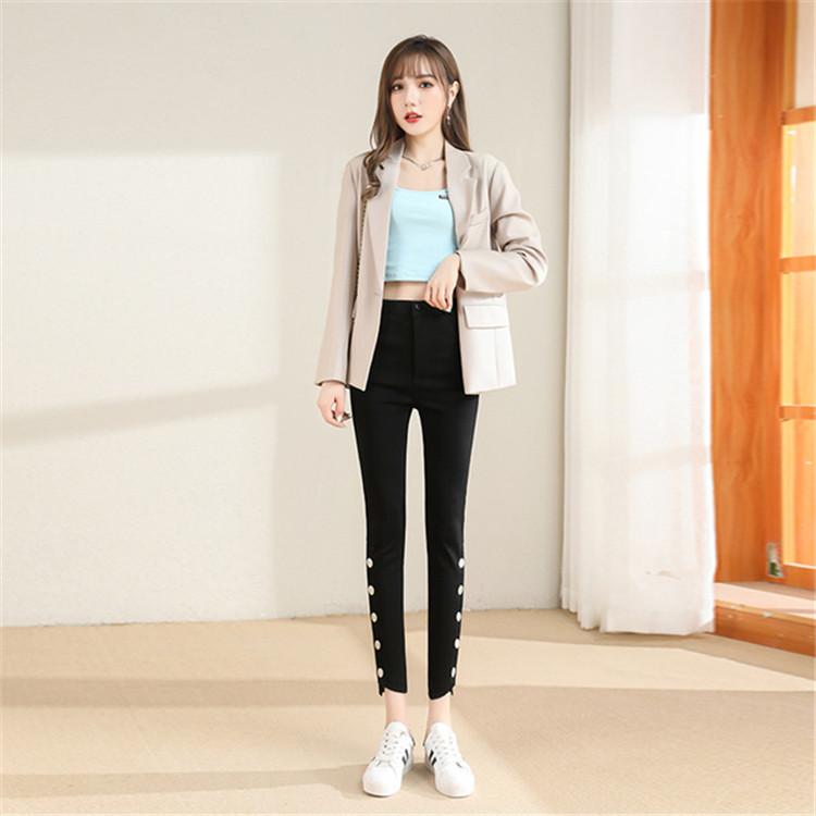 Spring and Autumn New Thin High-waisted Slim-fitting Leggings Women's Black Versatile Outer Wear Small Feet Women's Pants