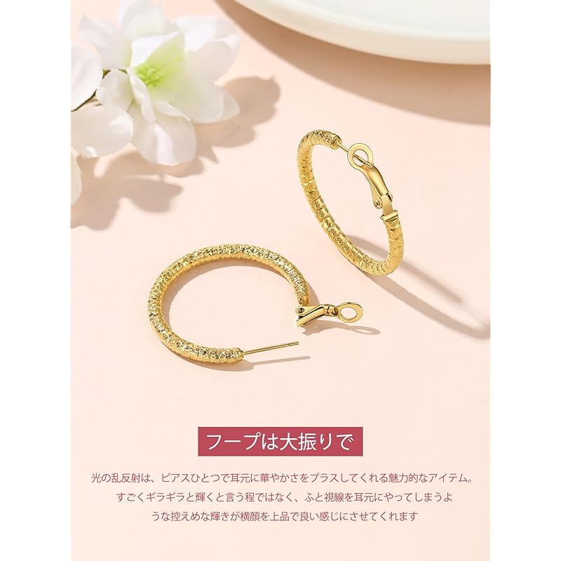 FOCALOOK hoop earrings ladies stainless Allergy friendly hollow light ring earrings Popularity gold big Fashionable 40mm Width 3mm