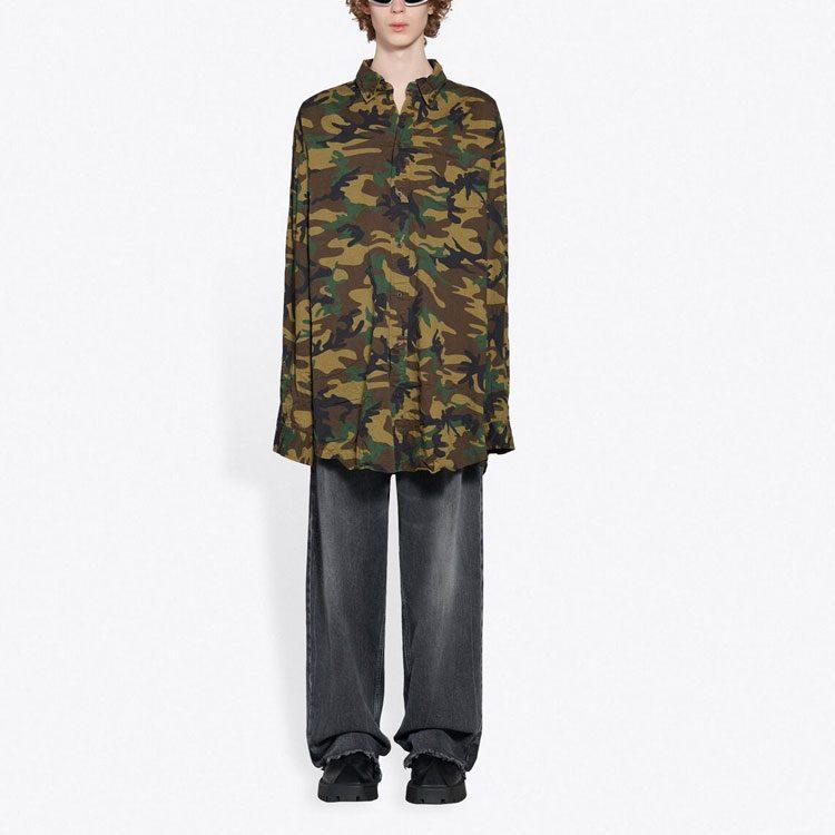 Balenciaga Рубашка мужская SS21 Зеленая 659027TKL142840