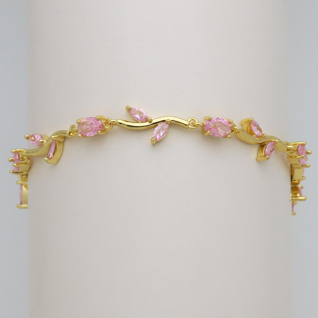 Растение Ветер Цветы Цветение Циркон Медь Позолоченный Браслет Браслет