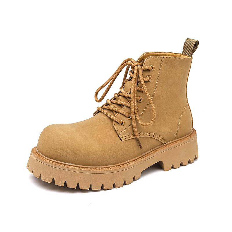 Мужские новые ботинки Мартина на высокой платформе, увеличивающие рост, модный тренд, большого размера, британские дезерты, мужская обувь 8266-R