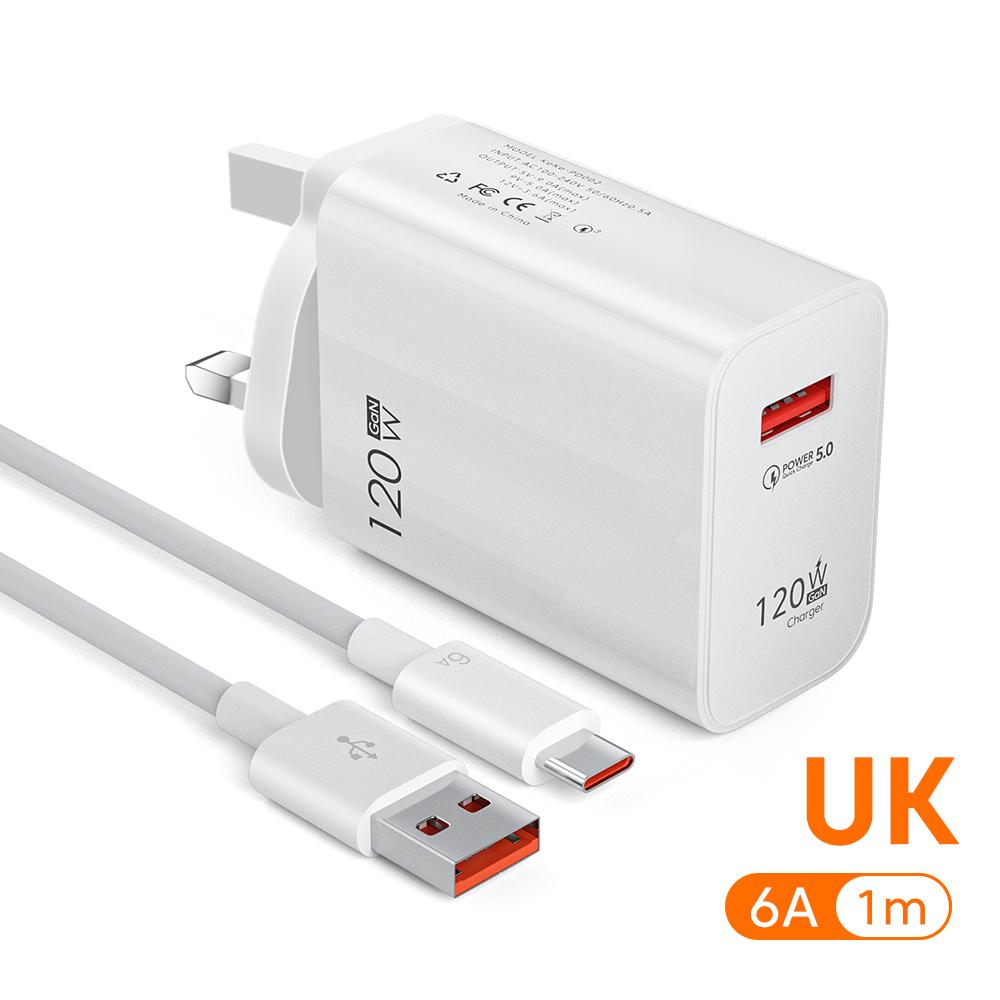120 Вт быстрое зарядное устройство для iPhone Xiaomi 12 Pro Samsung GaN USB зарядное устройство быстрая зарядка 5.0 телефон зарядный адаптер EU/US/UK вилка