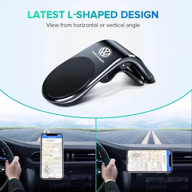 lmn1 ·Magnetic Car Phone Holder GPS Navigator Stand Accessories For VW GTI Polo Golf Passat Tiguan Arteon Touareg CC Taigo Caddy Jett