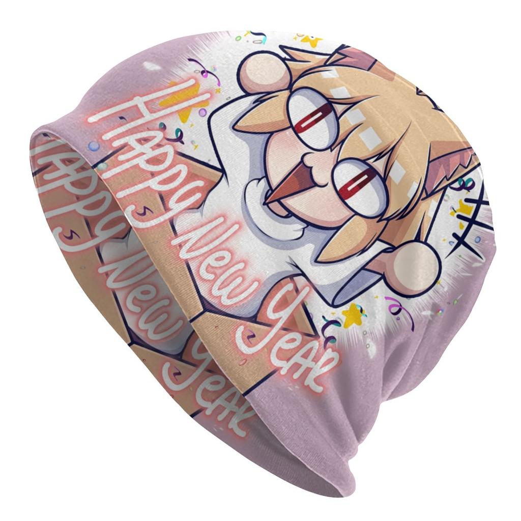 Зимняя теплая шапка Neco Arc Cat Cat Femme с напуском, шапка-бини, хип-хоп, мультяшная комическая игра, уличные лыжные шапочки с черепами, шапки унисекс для женщин