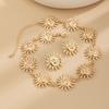 Light Luxury Style Sunflower Splicing Alloy Collarbone Chain Personalised Exaggerated Necklace Set Fashion Commuter Retro Travel Women's Necklace