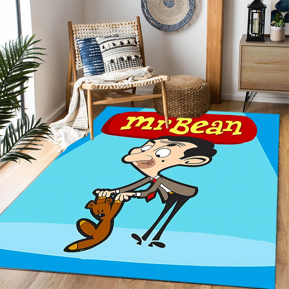 Mr. Bean's Adventure Themed Anti-Slip Rugs - Polyester Home Decor, Suitable for Bedrooms, Living Rooms, Doorways, Studios, and Decorations