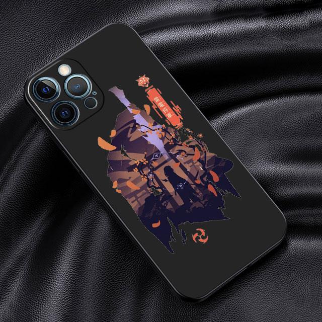Чехол для Apple iPhone 14 13 11 12 Pro 7 XR X XS Max 8 Plus 6 6S SE 2022 13Pro, черный мягкий телефон, чехол аниме Genshin Impact Cute
