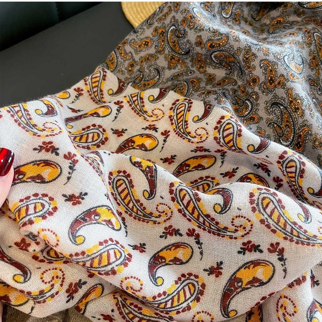 New Retro Cotton Linen Long Scarf Women Spring Summer Multi-Functional Neck Protection Shawl Wrap Fashion Scarves Beach Towel
