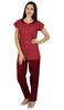 Bimba Womens Cotton Pajama Night Wear Set Short Sleeve Shirt with Pyjamas - Night