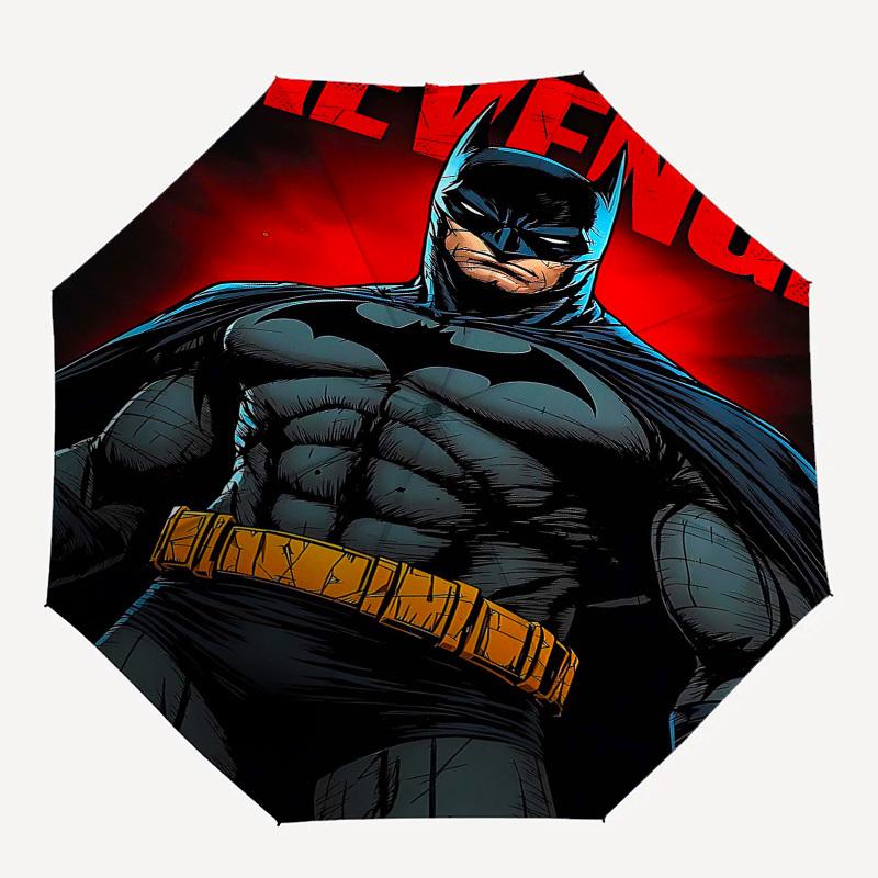 1pc Batman Automatic Folding Umbrella - Compact 8-Rib Design, Durable Plastic & Iron1364L