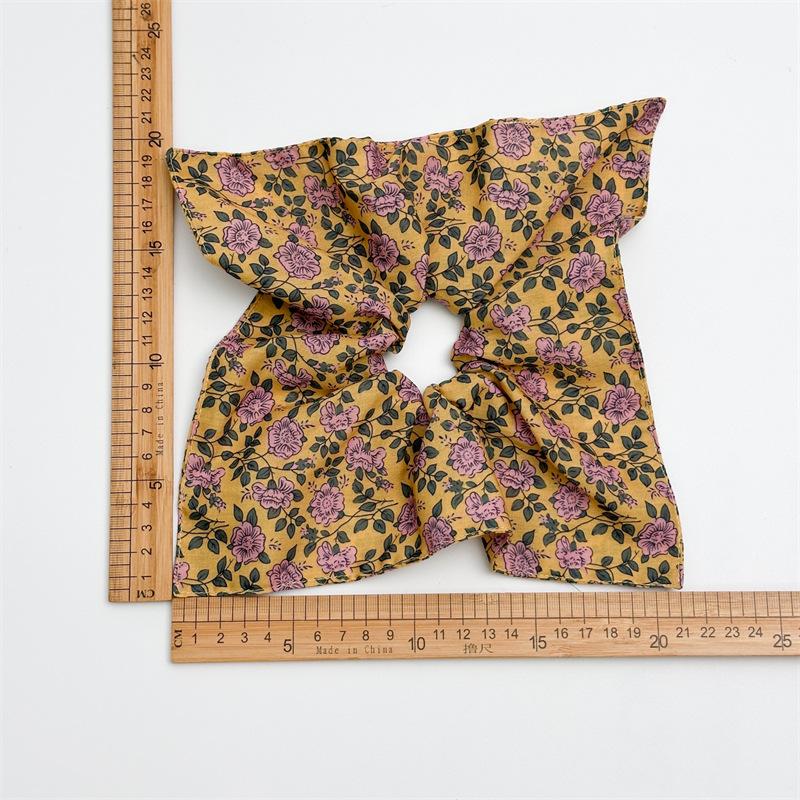 New Bohemia Floral Print Hair Scarf Scrunchies Women Large Ponytail Hair Rope Tie Headbands For Girls Party Hair Ornament