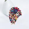 Elegant Colorful Rhinestone Irregular Brooch Shape Vibrant Color Glass Pin Shawl Scarf Suit Collar Badge