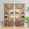 2 шт., шторы в деревенском стиле с изображением лося, фермерского дома - полупрозрачные - подходят для гостиной, спальни, кухни, домашнего декора