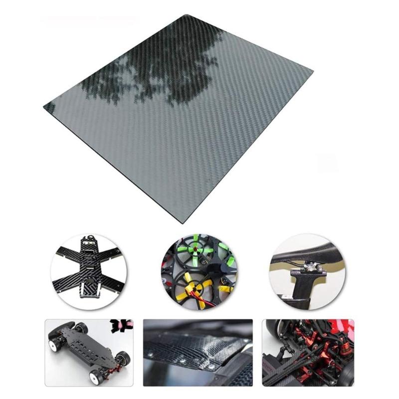Carbon Fiber Sheet 75x125mm Glossy Finish Flat Carbon Fiber Board Plate Plain Weave Panel Sheet for Kite Remote Drones