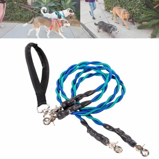 Двойной банджи-поводок для собаки, вращающийся на 360 градусов, не запутывающийся, двойной поводок для двух собак, амортизирующий банджи-поводок для прогулок и тренировок для маленьких, средних и крупных собак