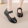 New Spring and Autumn Mother Shoes Single Shoes Round Toe Flat Sole Soft Sole Medium and Old Leather Shoes Non-slip Comfortable Elderly Shoes