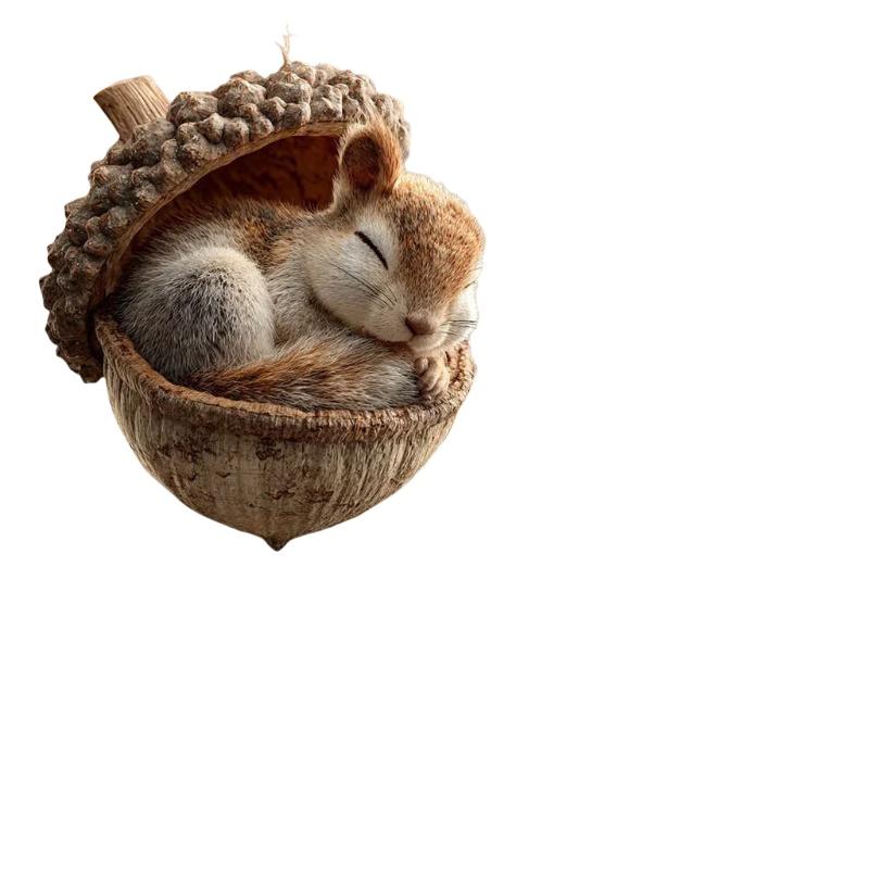 1/5/6 шт. Плоские ornaments лесных животных с желудями Уютный лесной лесной рождественский ornaments для рождественской елки Шишка животное 7