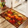 Maple Leaf Doormat Cute Thanksgiving Orange Pumpkin Acorn Berries Welcome Mat Anti Slip Floor Carpet Entrance Rug Patio Porch
