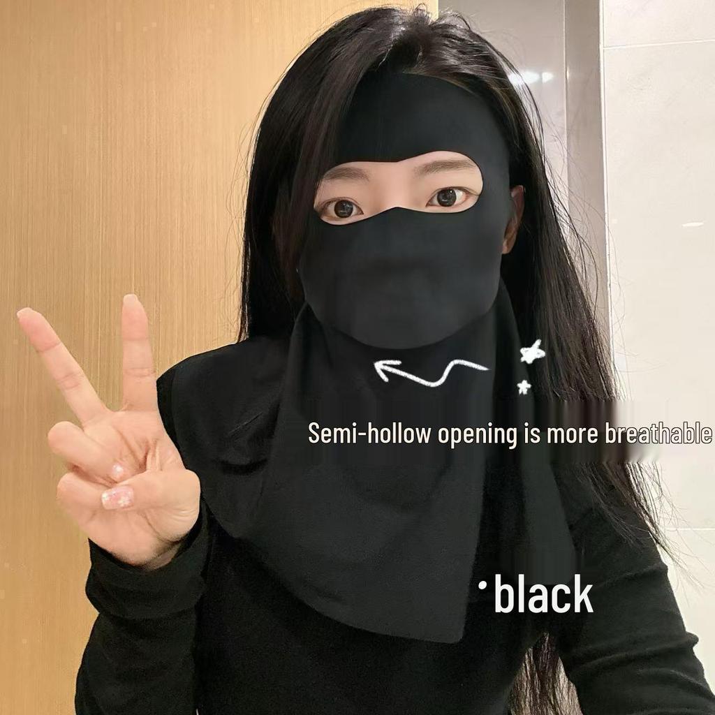 Ice Silk UV Protection Face & Neck Mask - Breathable, Washable, Seamless Sunshade for Outdoor Activities