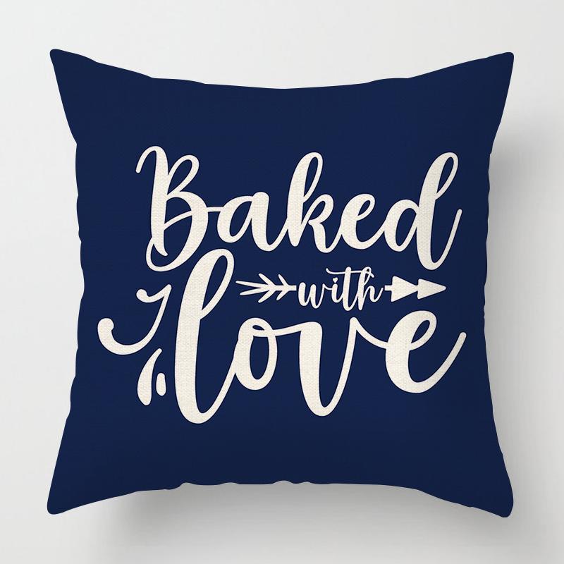 Чехол на подушку с геометрическим темно-синим полосатым принтом для дома, гостиной, дивана, спальни, украшение, декоративная подушка, наволочка