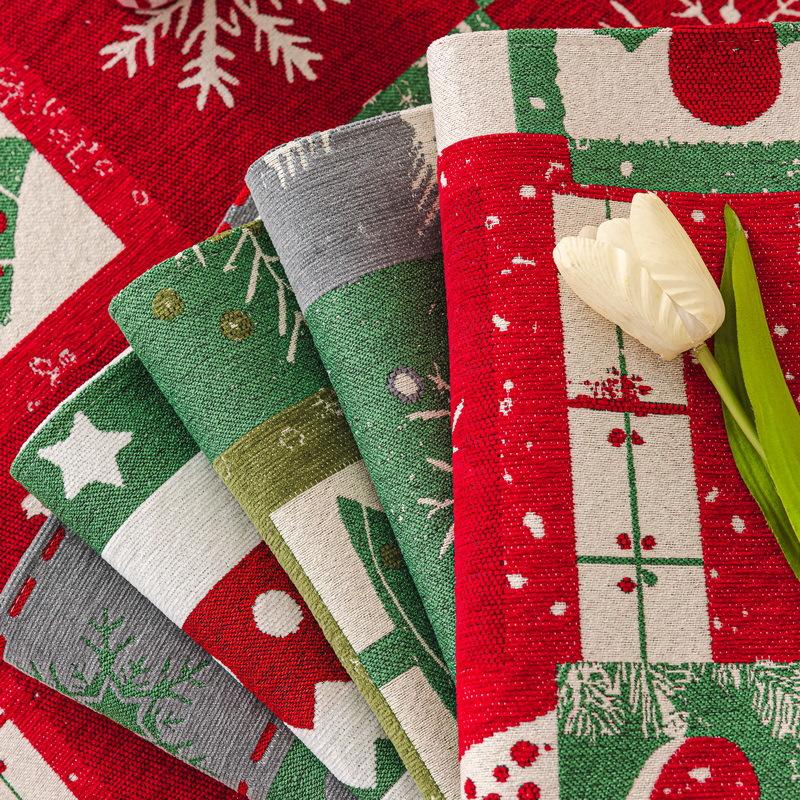 Christmas Sofa Seat Cover Non-Slip Chenille Sofa Pad Towel New Year Xmas Decorative Couch Slipcovers Home Party Decor