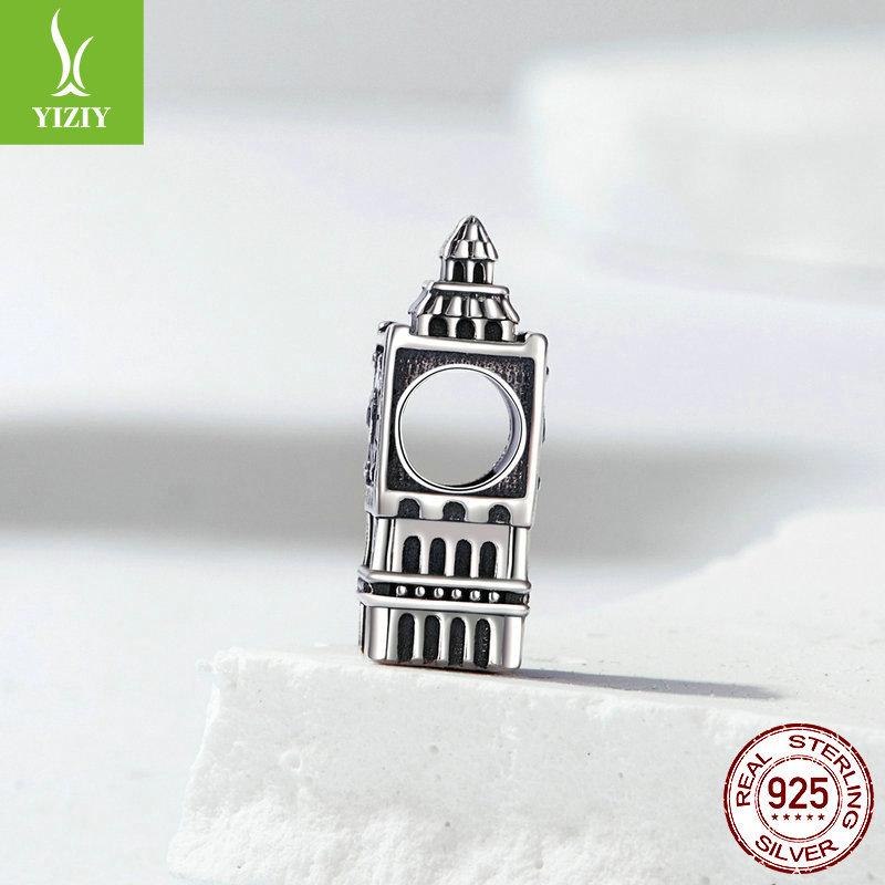 Building Jewelry Diy Pendant String Decoration, Big Ben S925 Sterling Silver Bracelet Beaded.