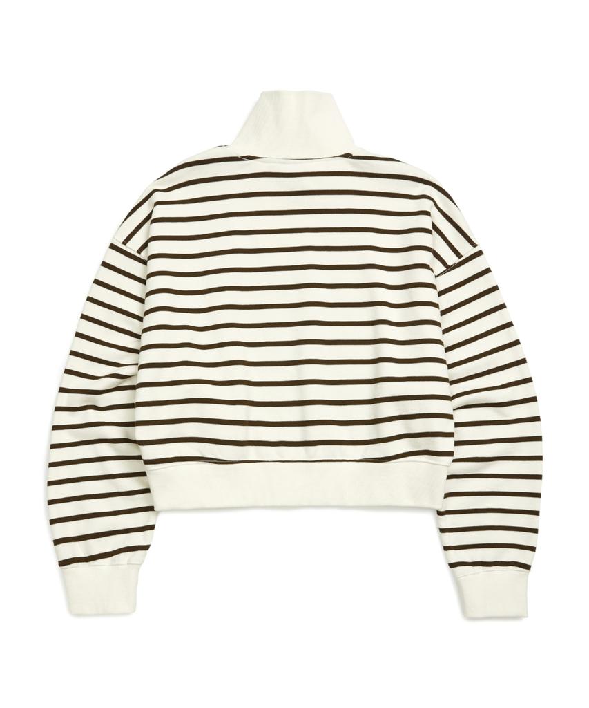 MARK GONZALES Women'S Club Striped Half-Zip Sweatshirt - Ivory