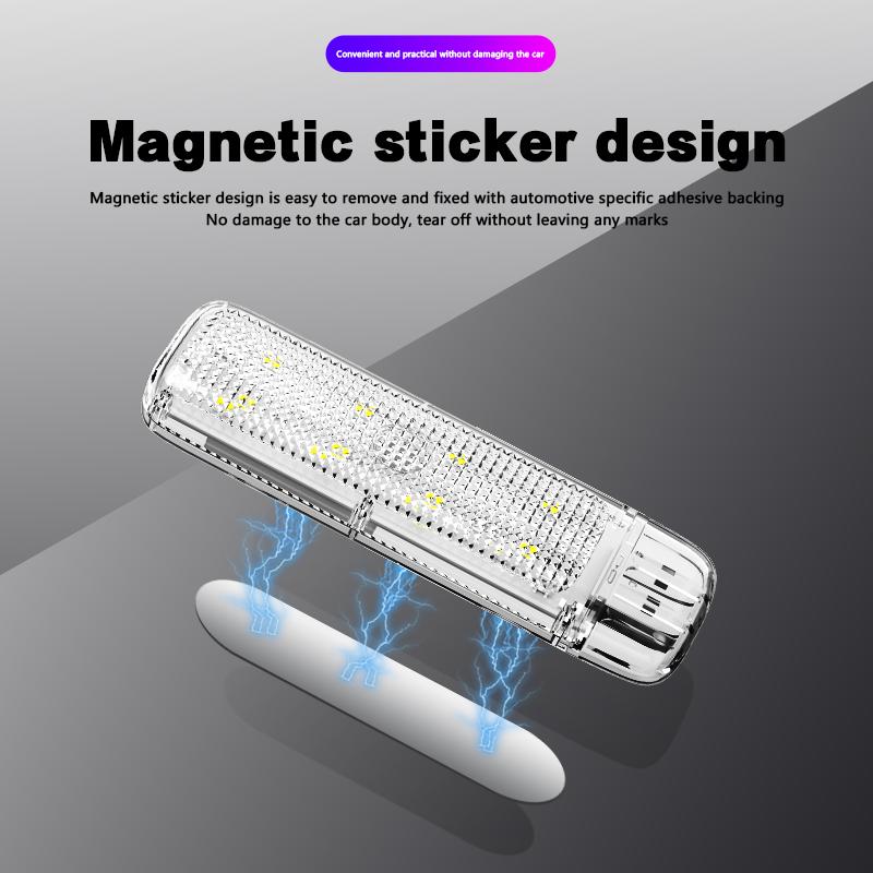 5V Car LED RGB Atmosphere Light USB Charging Magnetic Suction Wireless Touch Light Reading Lamp Interior Ambient Night Light