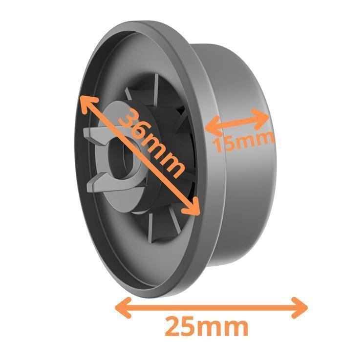 Roues de lave-vaisselle universelles pour panier inférieur [Lot 8] Pièces de rechange compatible avec Bosch / Siemens