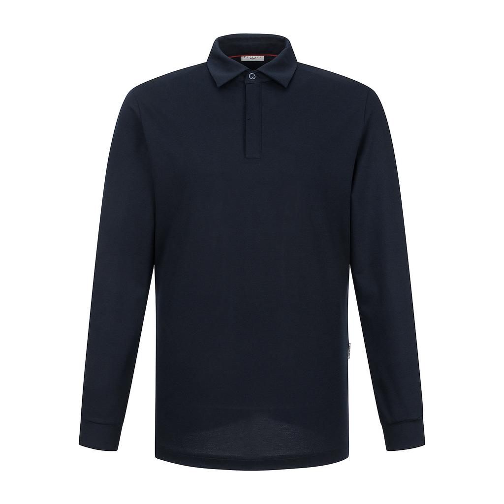 FERRAROMILANO Hidden My Solid Y-Collar T-Shirt Navy (Am0Eks10149)