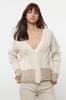 Women's Elegance Style Cardigan Stone Soft Textured Knit Detailed Knitwear Cardigan
