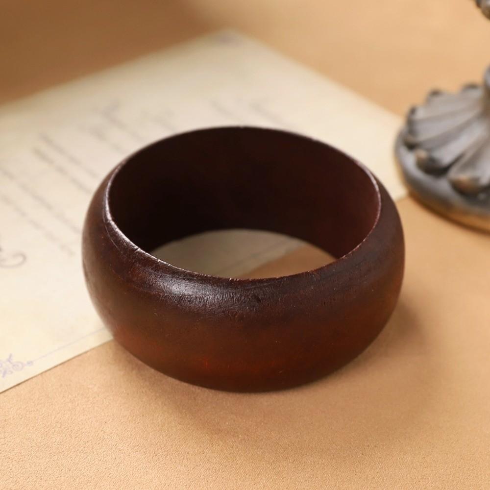 Round Wooden Bangles Ethnic Style Women Bangles Vintage Square Bracelets Gifts