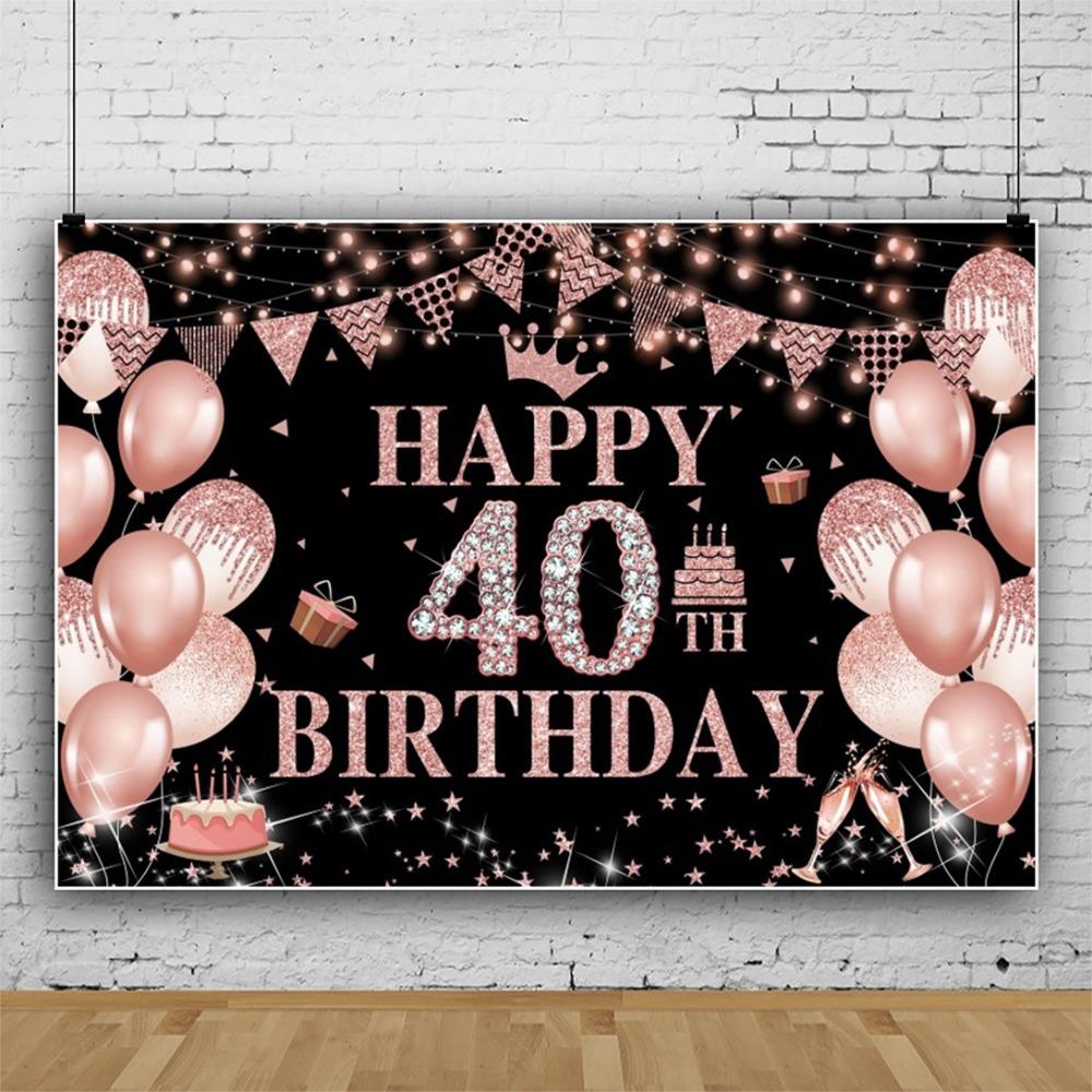 Черный Золотой С Днем Рождения Фото Фон Блестящий Плакат Фото Реквизит Фотостудия