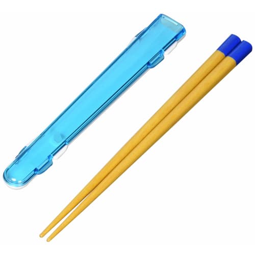 Ishida Lunch Fit Chopsticks and Case Set, 18cm, Made In Japan, Blue